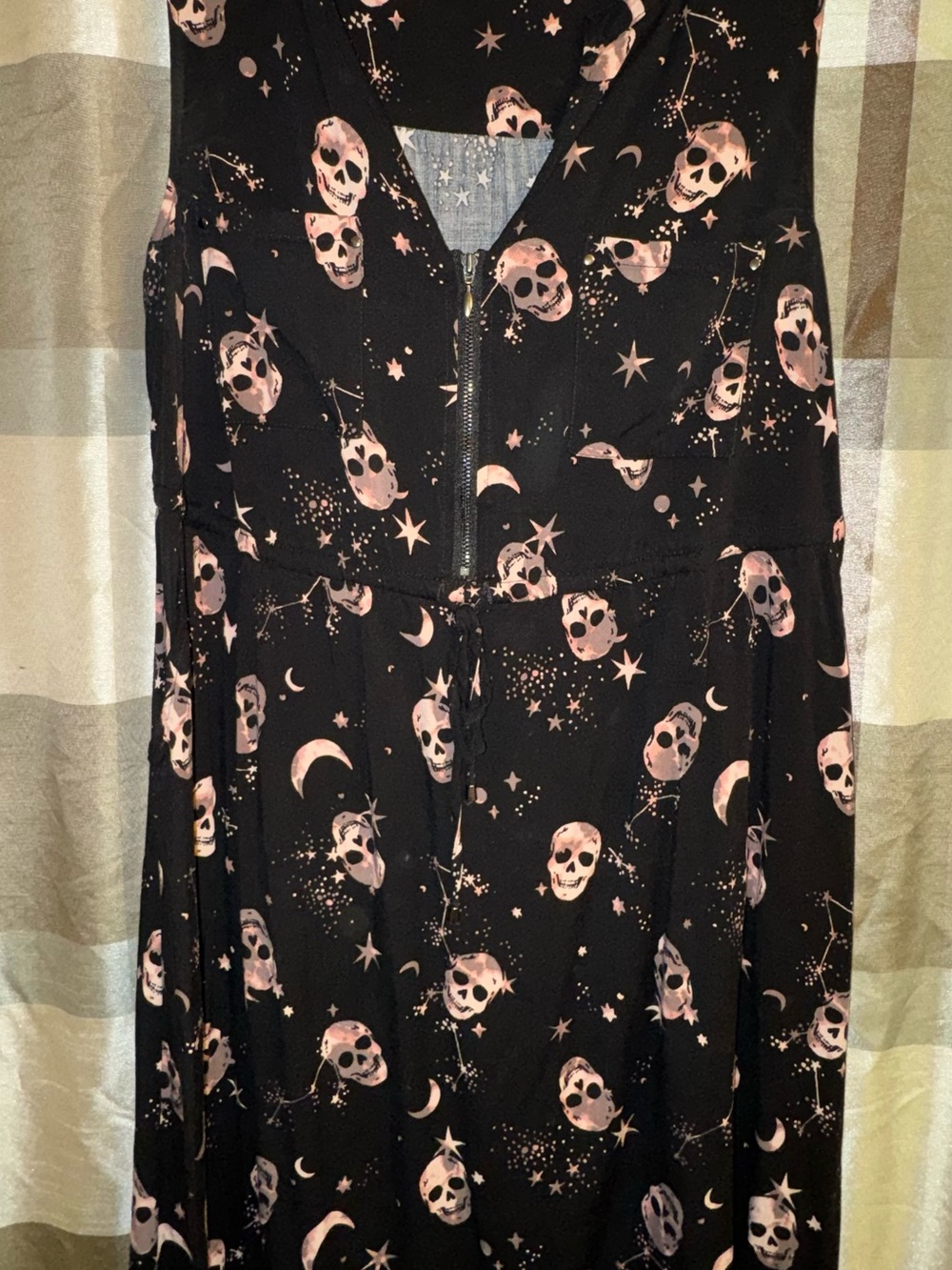 Black Dress with Pink Skull & Celestial Print